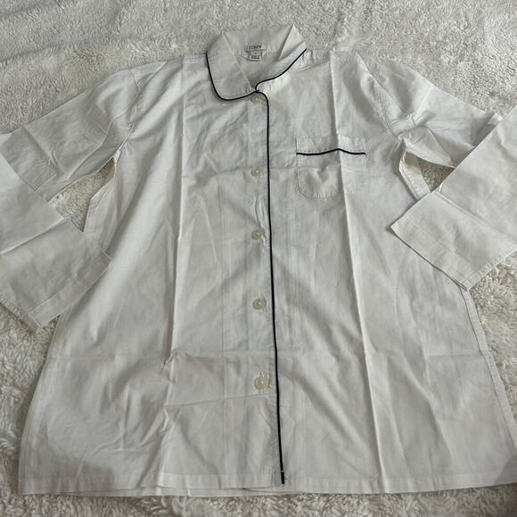 NWOT Womens J Crew Bundle Sleepwear Tops White/Pink Stripes Sz S 100% Cotton - Picture 2 of 9